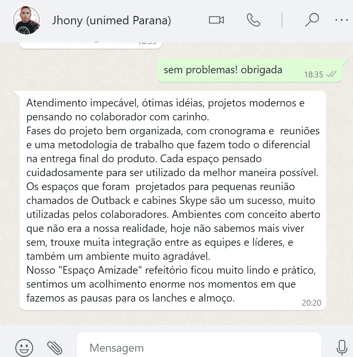 Depoimento de cliente da Parm Arquitetura 3