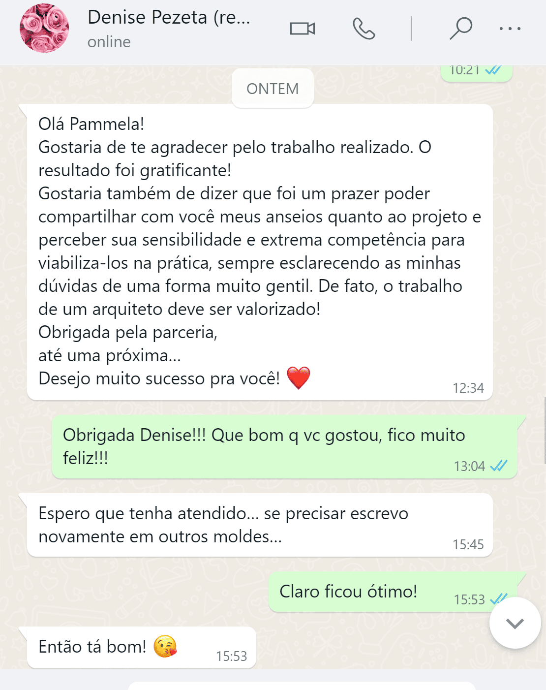 Depoimento de cliente da Parm Arquitetura 2