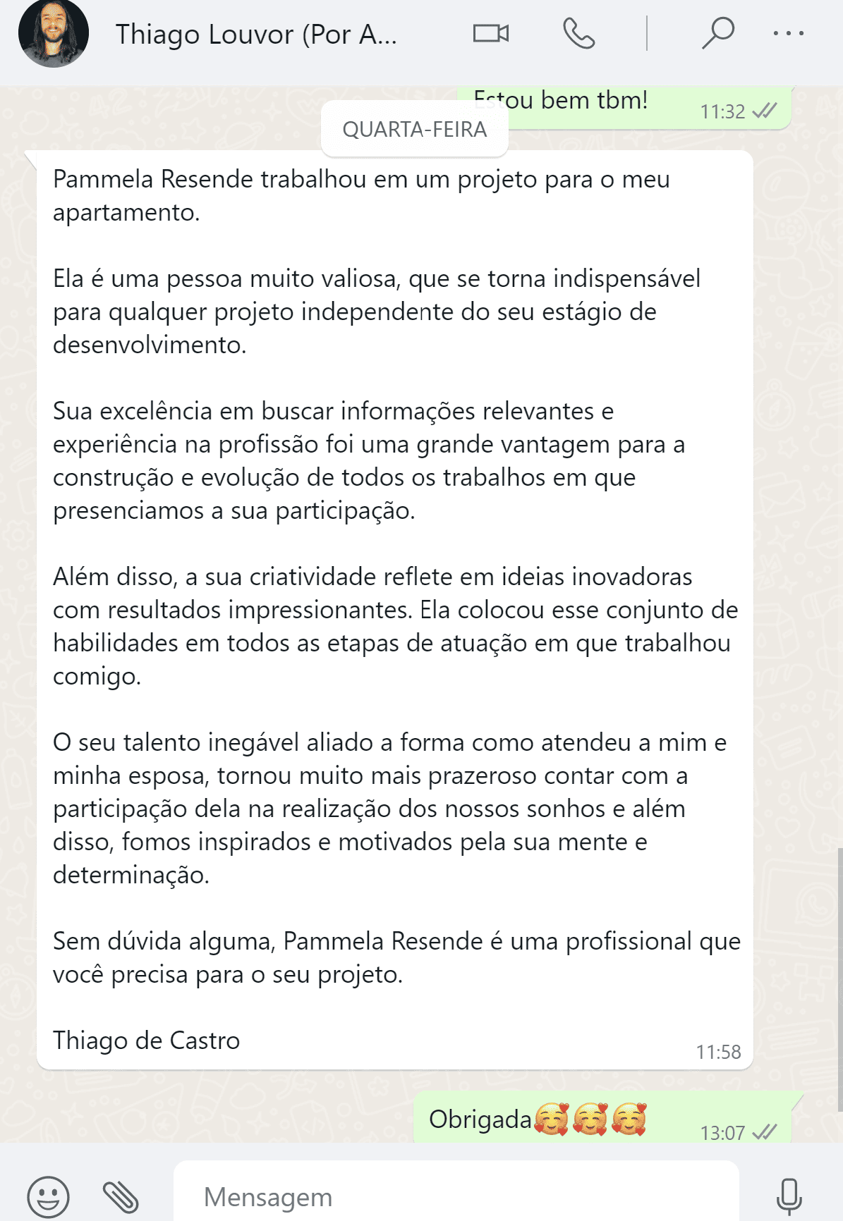 Depoimento de cliente da Parm Arquitetura 1